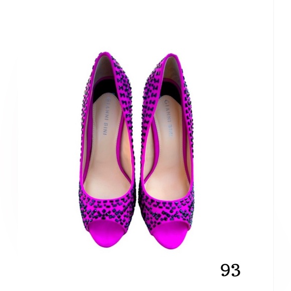 Gianni Bini Pink and Black Peep Toe Heels - Picture 11 of 11